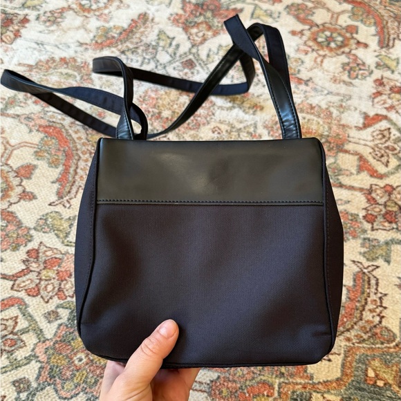 Vintage Nine West canvas & leather shoulder bag with long straps #Y2K #timeless - Picture 5 of 10